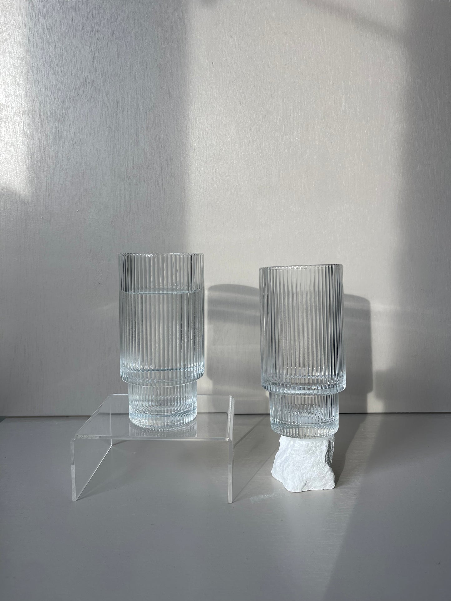 Glassware ribbed long