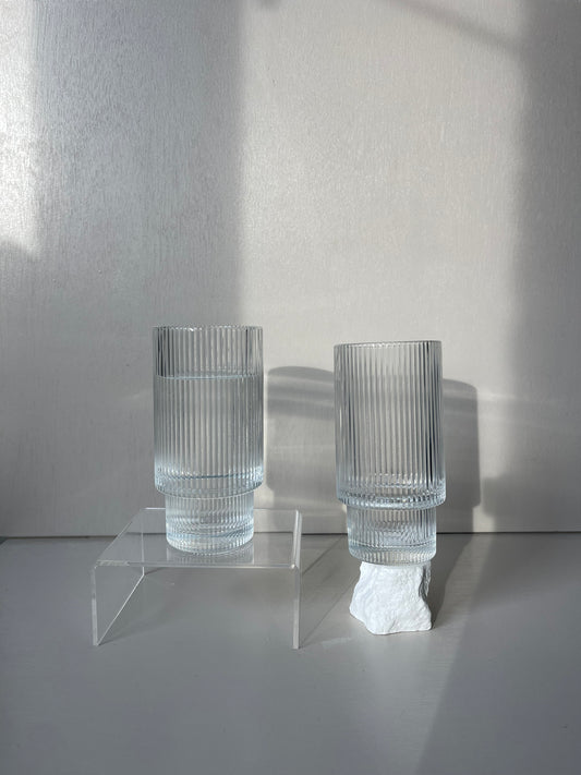Glassware ribbed long