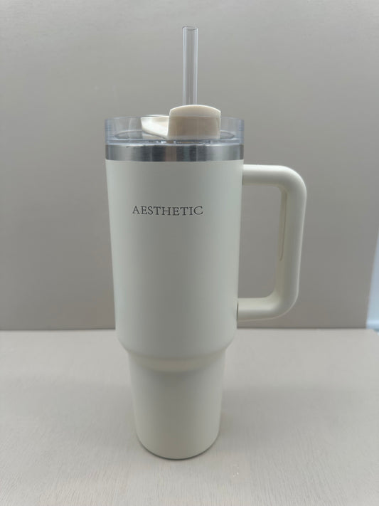 “Aesthetic cream Thermobeker met Handvat en Rietje