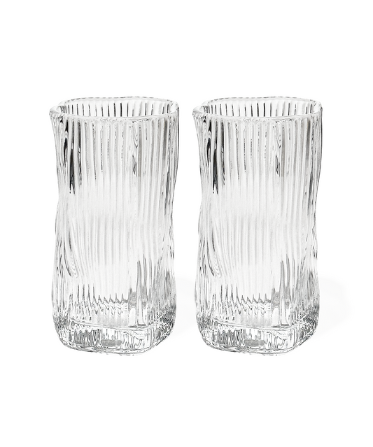 Wave – Ribbed Organic Design Glazen (Set van 6)
