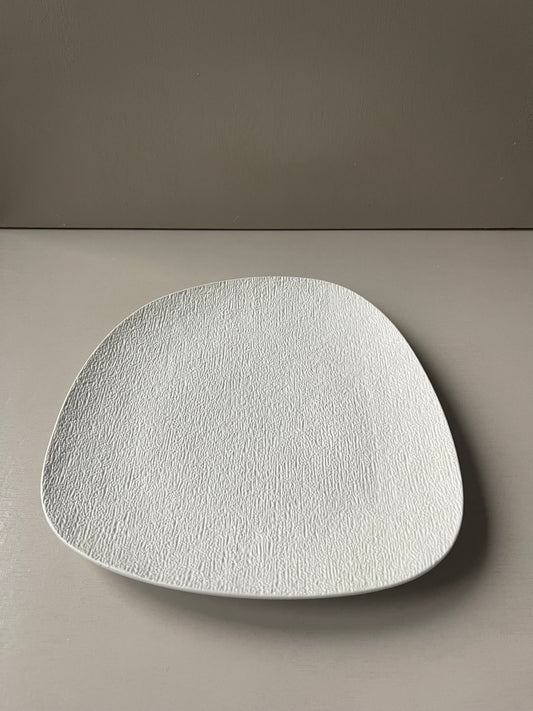 Stone asymmetrical breakfast plate