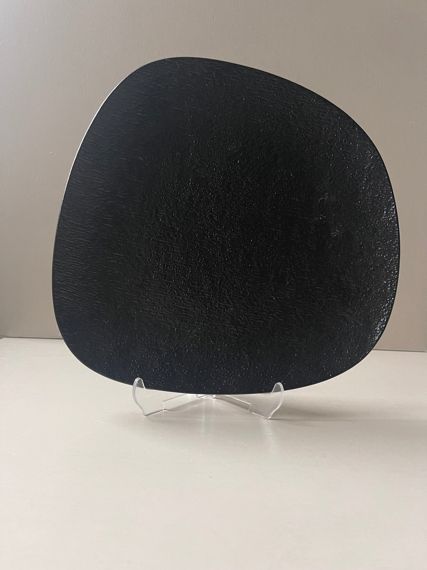 Stone asymmetrical breakfast plate black