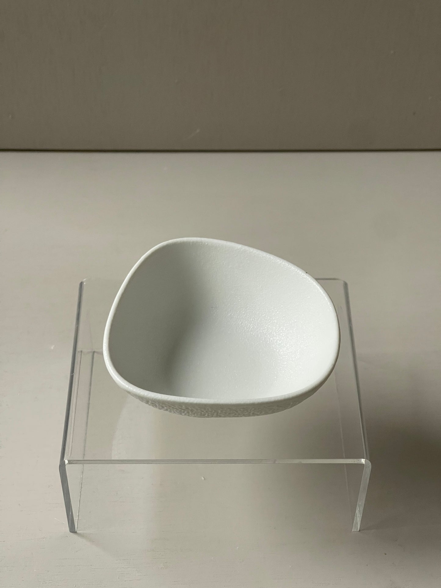 Stone asymmetrical serving bowl