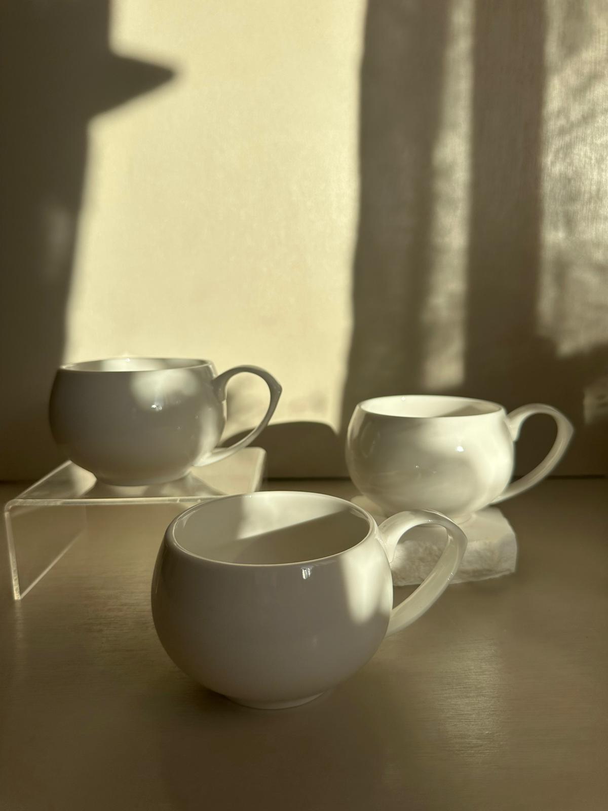12 delige set - White CUFF cup coffee mugs -
