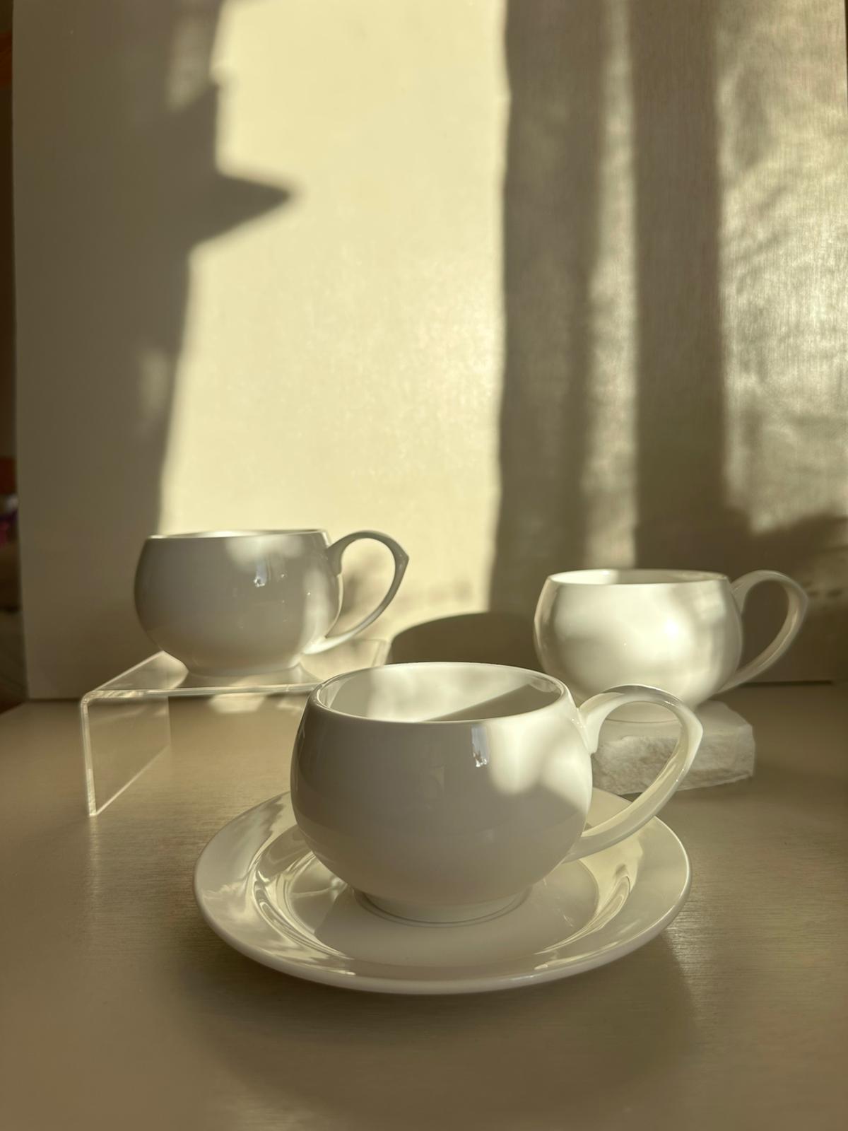 12 delige set - White CUFF cup coffee mugs -