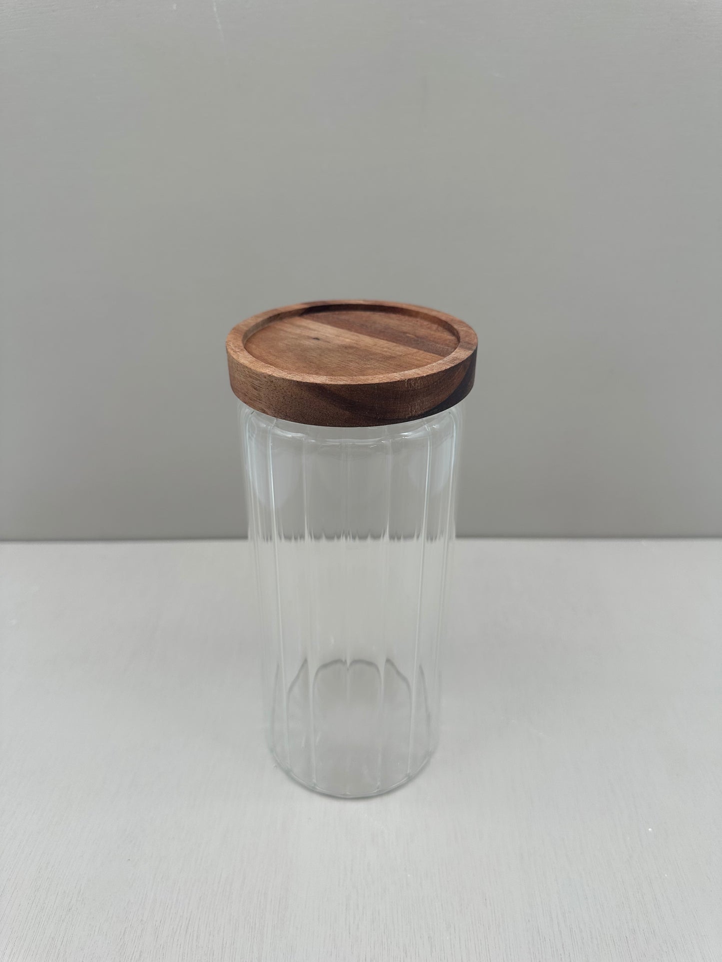 Voorraadpot groveglass long - Acacia Deksel 1000cc