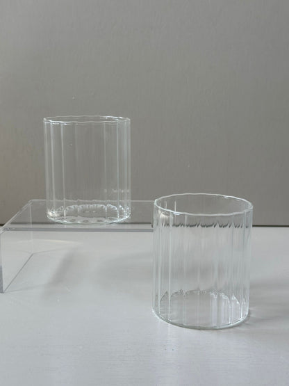 Glassware striped short glas | 2 stuks | 200 ml