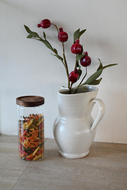 Voorraadpot groveglass long - Acacia Deksel 1000cc